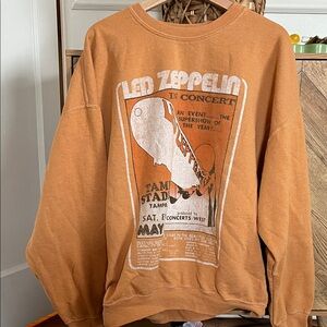 Led Zeppelin Graphic Orange Sweatshirt